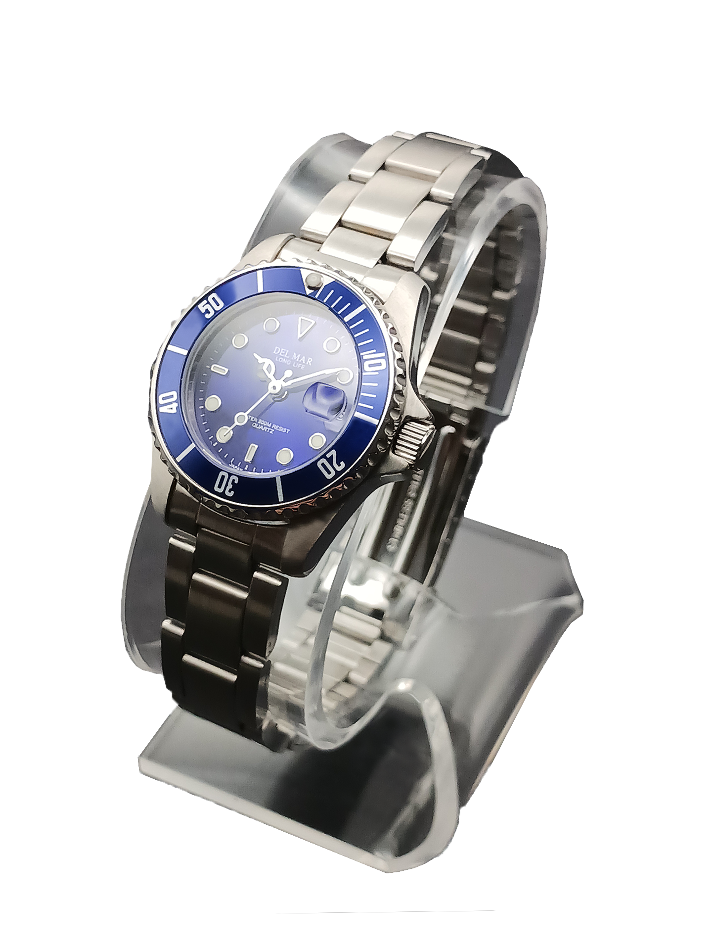 Del Mar Coronado His & Hers Blue Dial Watch Set | Classic Stainless Steel