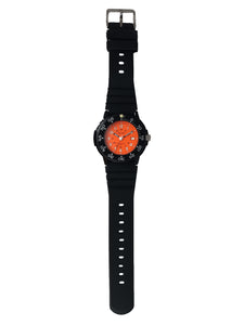 Del Mar Sand Key Ladies: Orange Face, Black Strap, 200m Water Resistant #50507