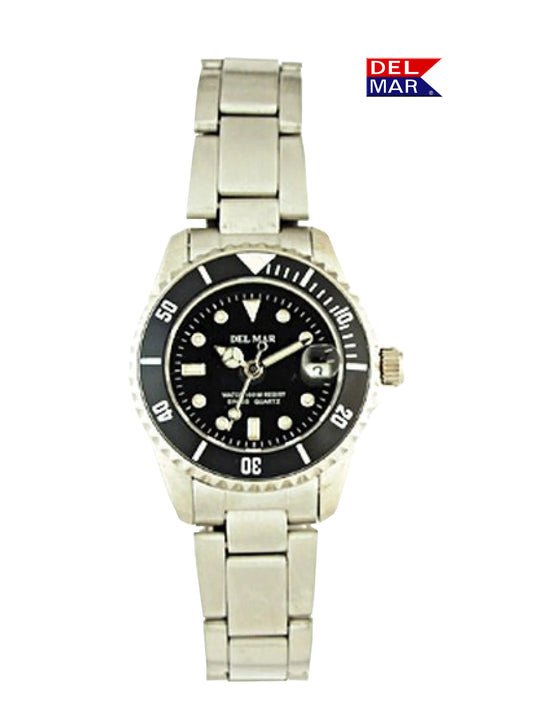 Del Mar Women’s Coronado Stainless Steel Black Dial Watch 50116