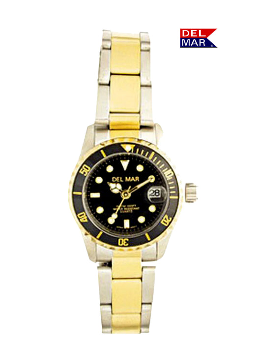 Ladies Long Life Classic Coronado Watch – Black Dial Two-Tone 50118