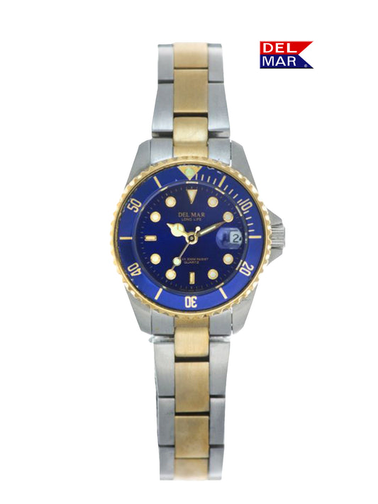 Del Mar Women’s Coronado Blue Dial Two-Tone Watch 50120