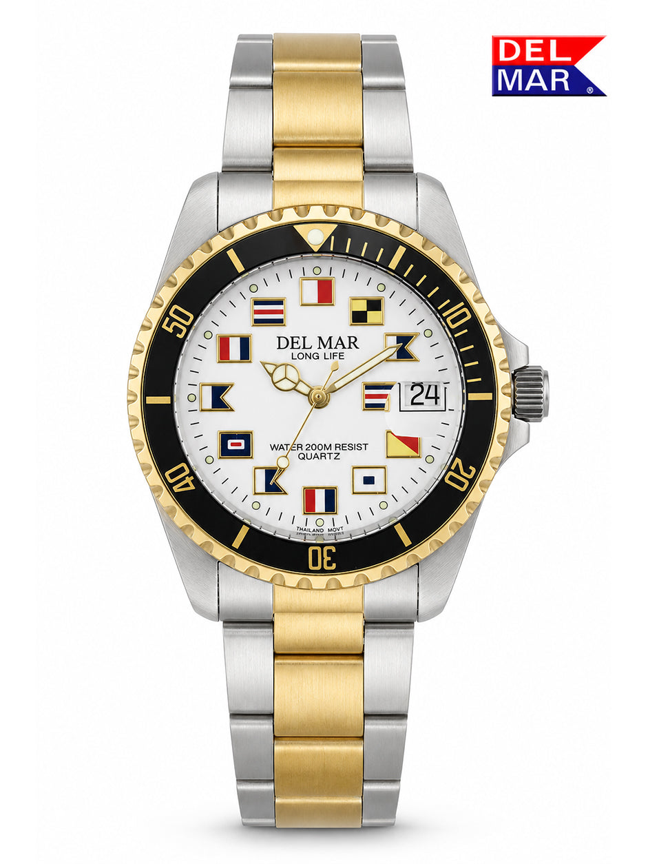 Men's Long Life Nautical Bracelet Two-Tone Watch #50121