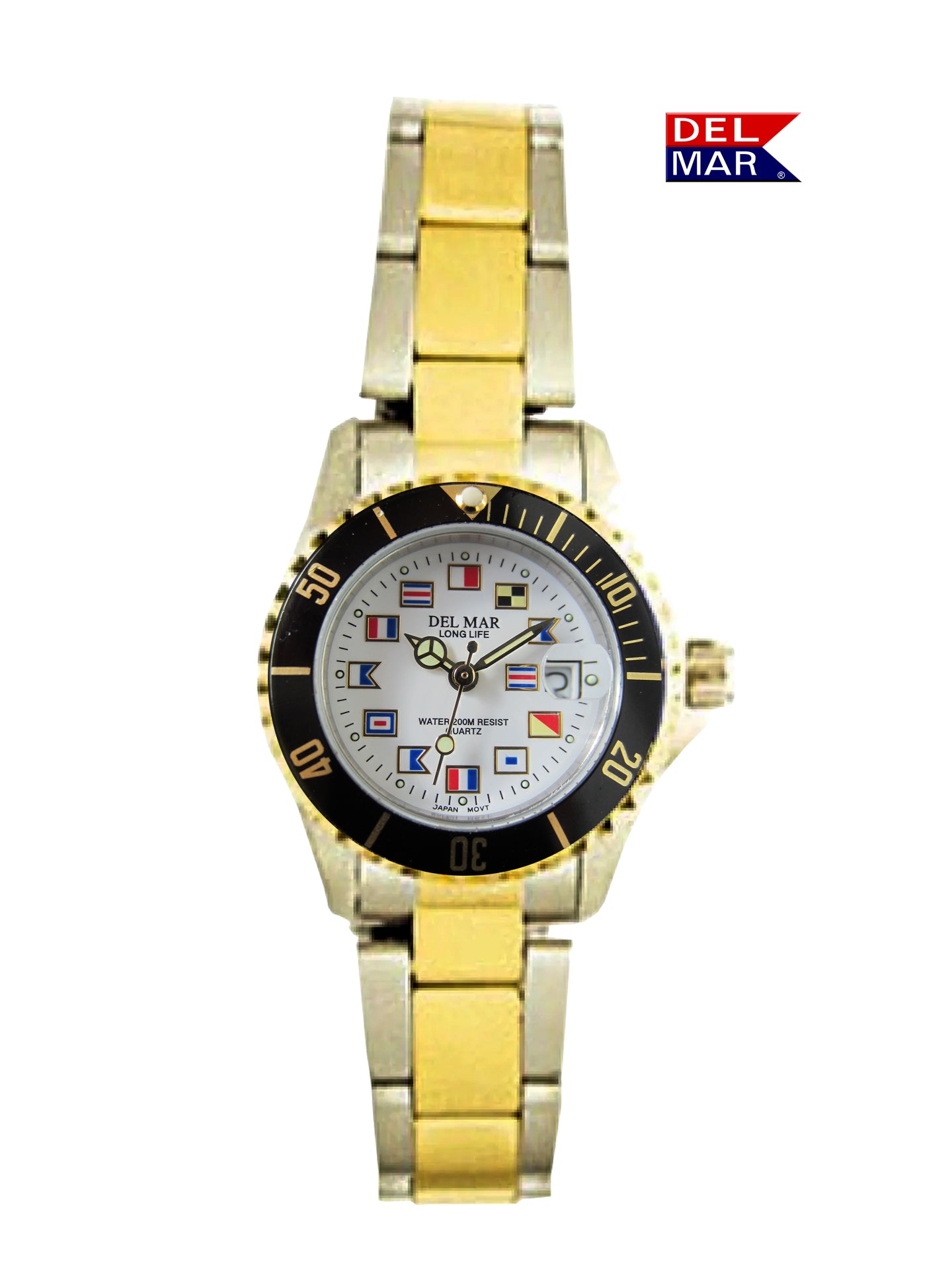Del Mar Ladies Nautical Two-Tone Bracelet Watch 50122