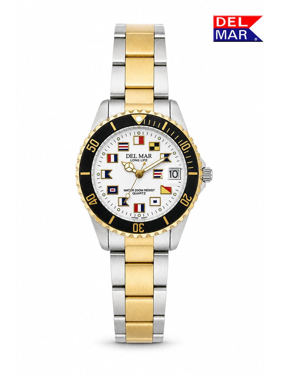 Del Mar Nautical 200 Ladies Two-Tone Flag Watch – 50122