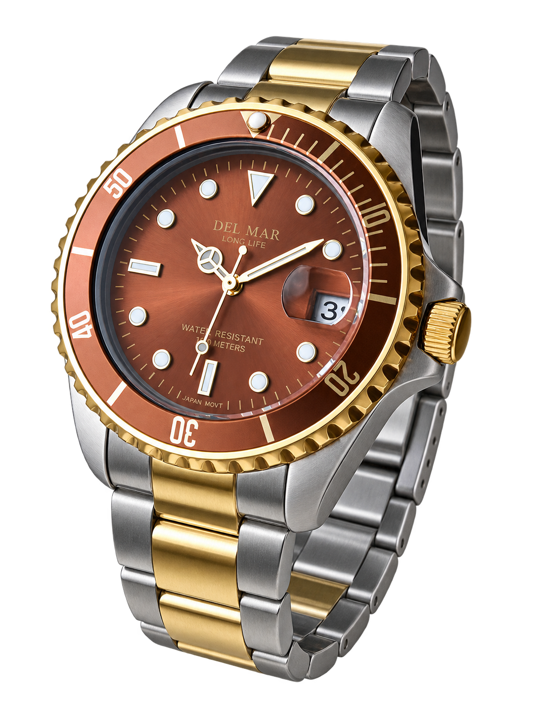 Del Mar Coronado Bronze Dial Two-Tone Watch 50143 | Stainless Steel 200M Water