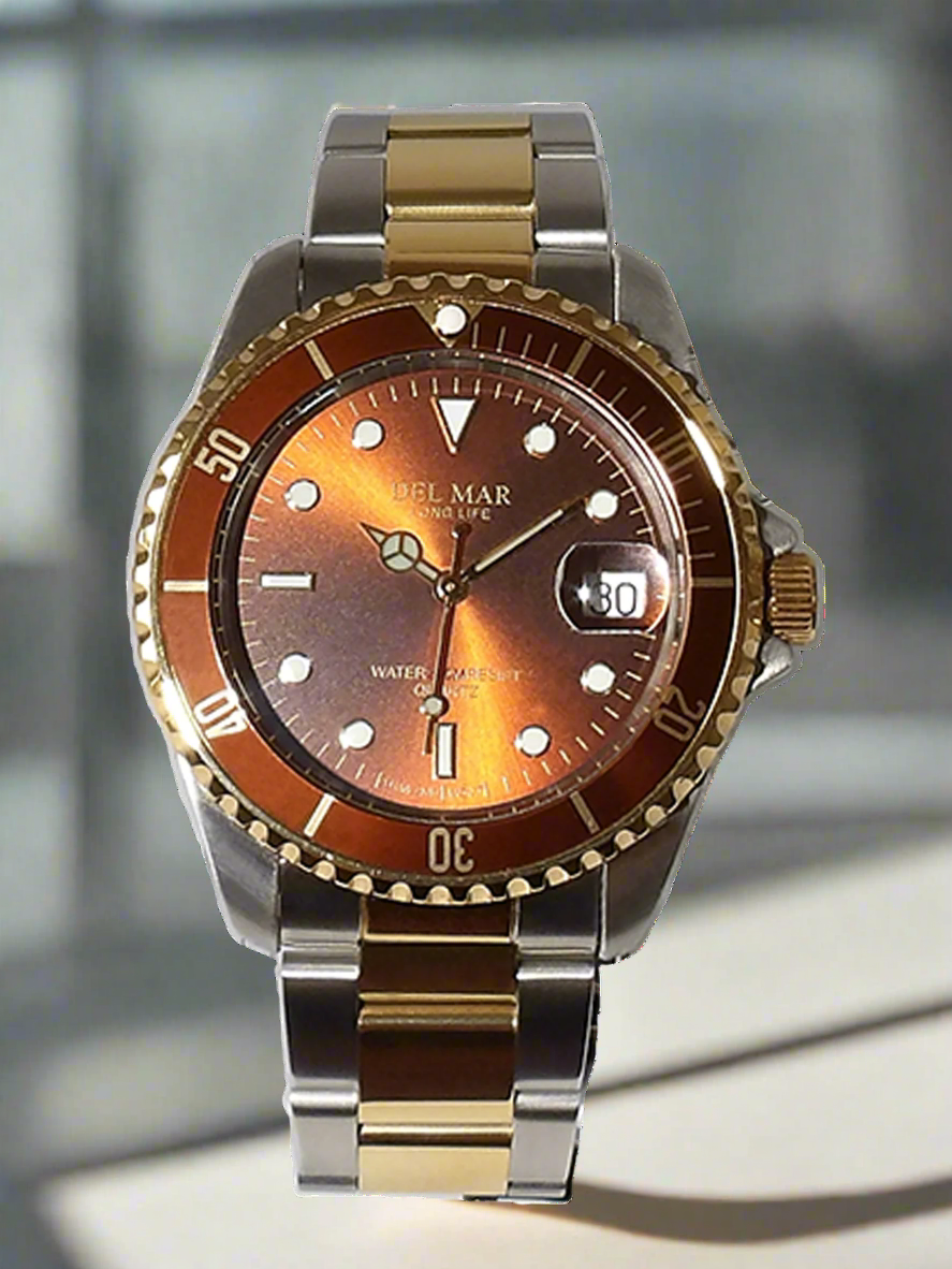 Del Mar Coronado Bronze Dial Two-Tone Watch 50143 | Stainless Steel 200M Water