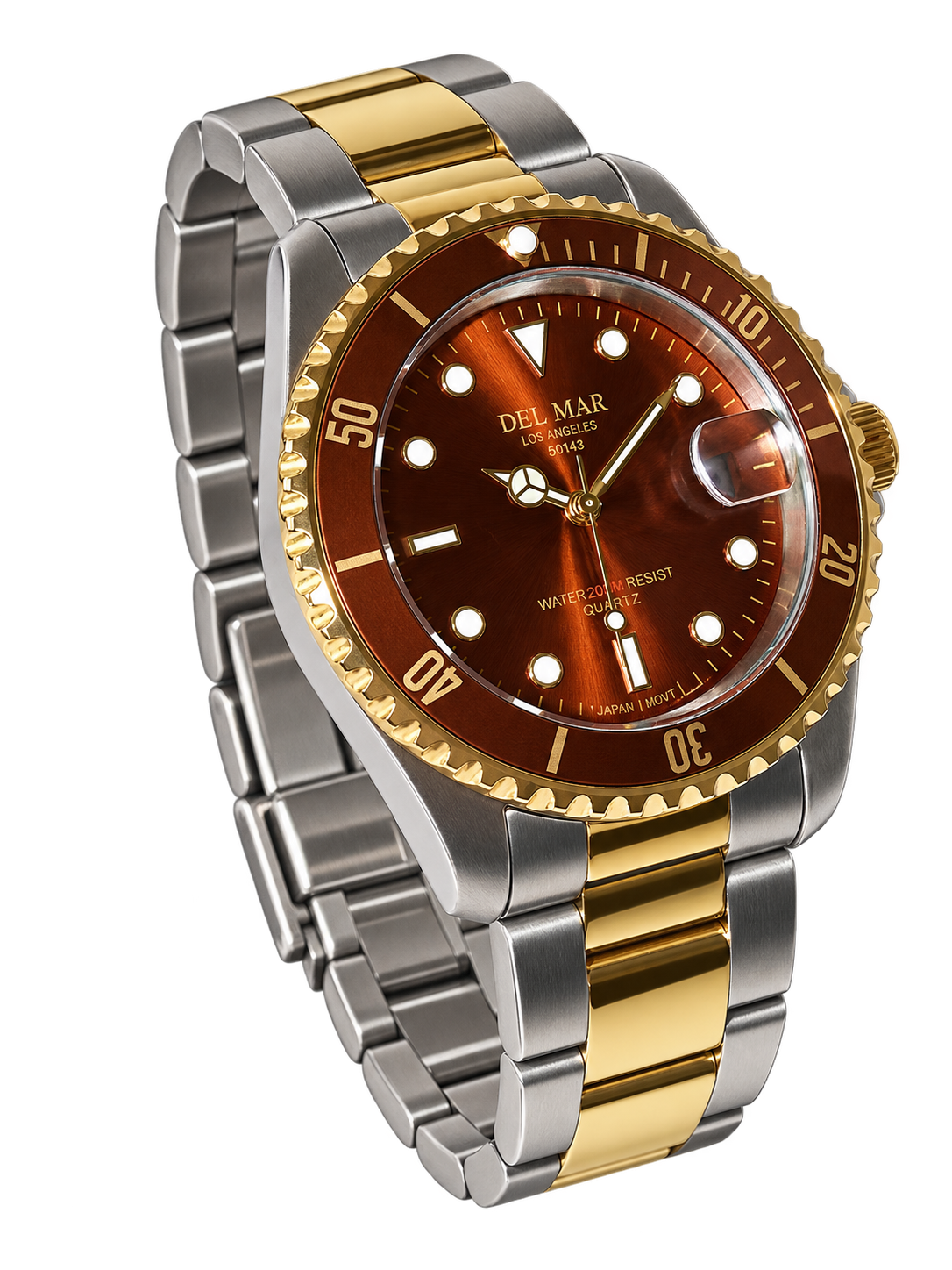 Del Mar Coronado Bronze Dial Two-Tone Watch 50143 | Stainless Steel 200M Water