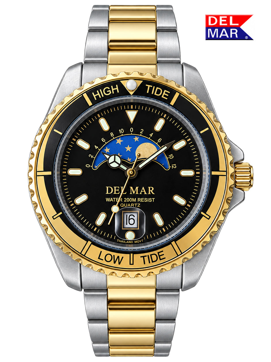 Ideal for boating, fishing, and coastal adventures, the tide indicator tracks the approximate progression between high and low tide once calibrated for your local waters.