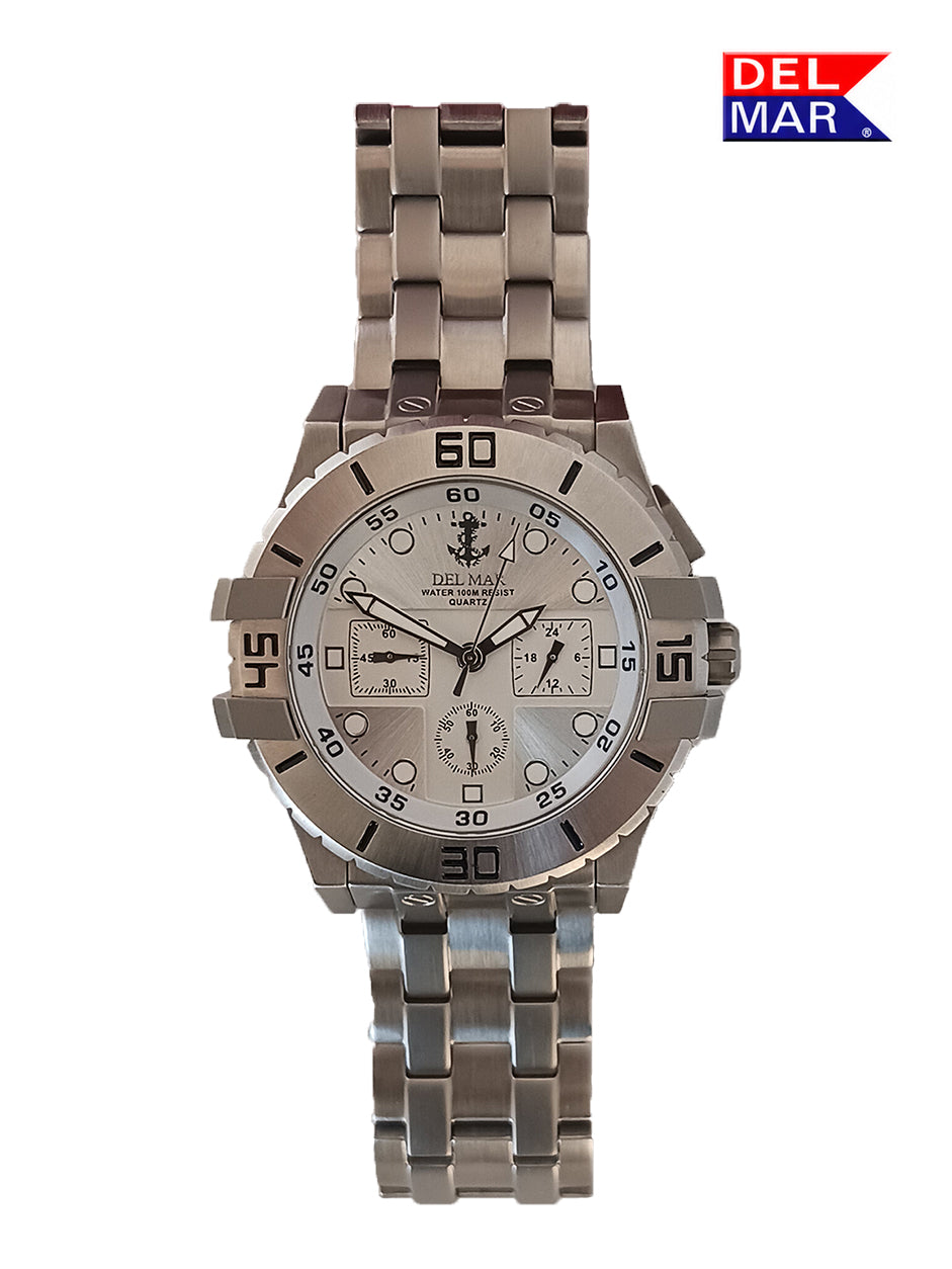The Del Mar Chronograph Watch with three eye technology, all stainless steel and 100% quality