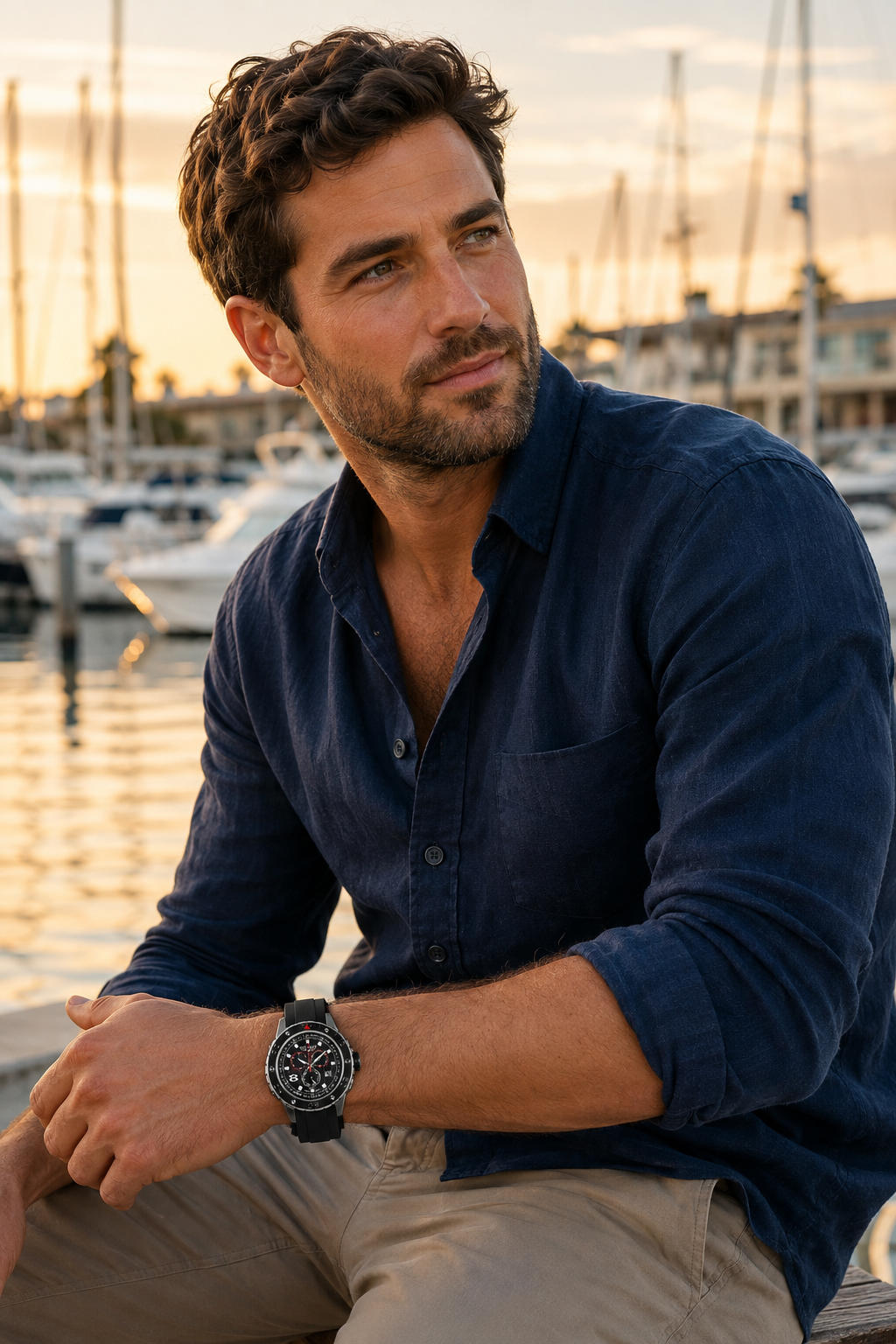 Del Mar Round Sport Chronograph Watch – 100M