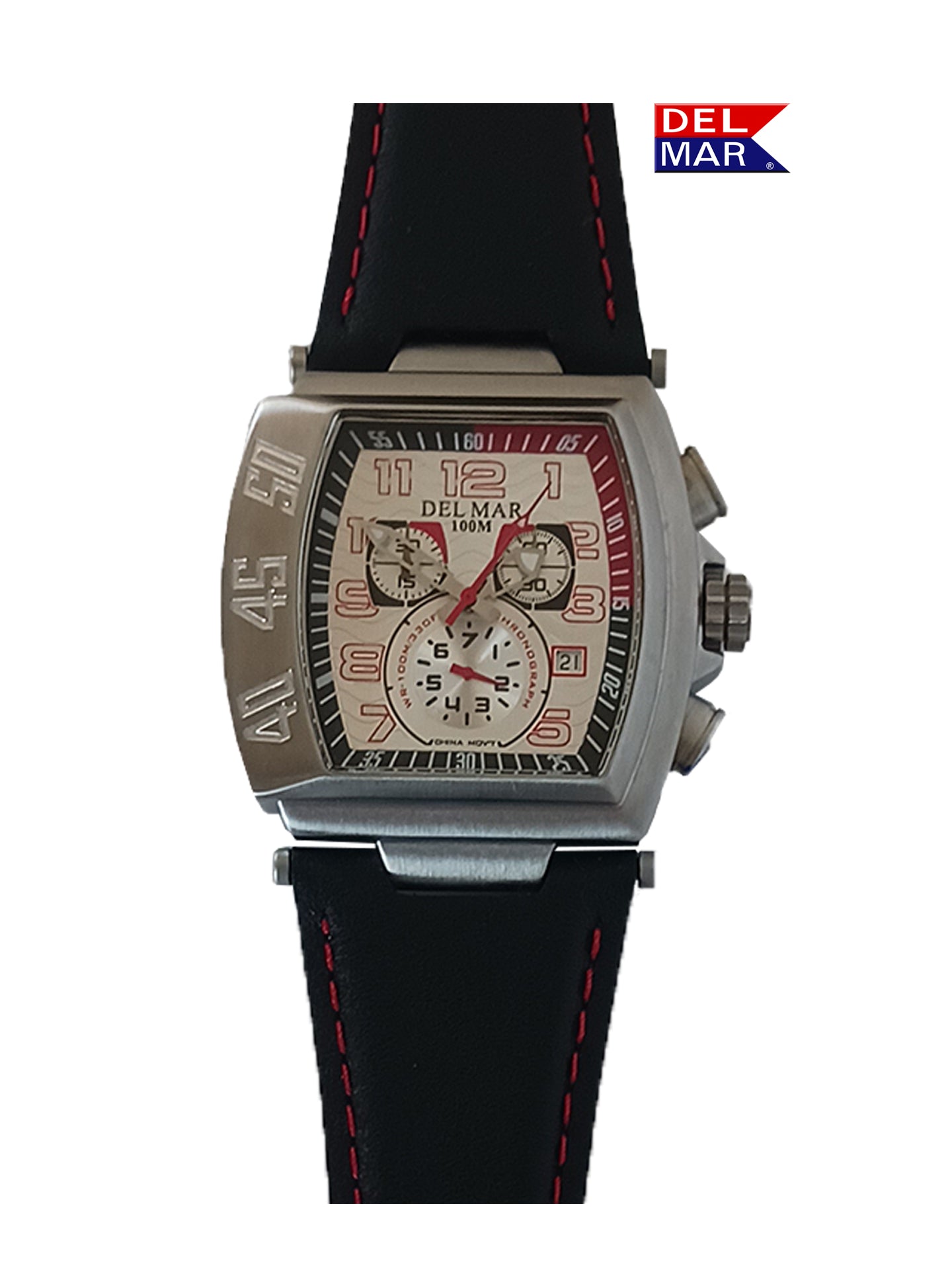 Del Mar Contemporary Sport Chronograph Watch blends performance and style with a rugged multi-dial design.