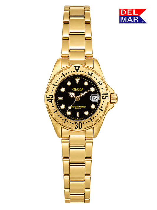 The Women's Companion to the 50273 - Admiral Gold Tone Watch with a Black Dial