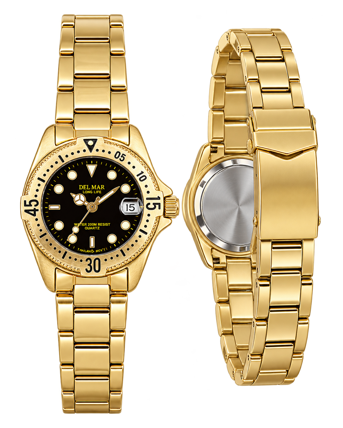Del Mar Women’s Admiral Gold Black Dial Dress Watch #50274