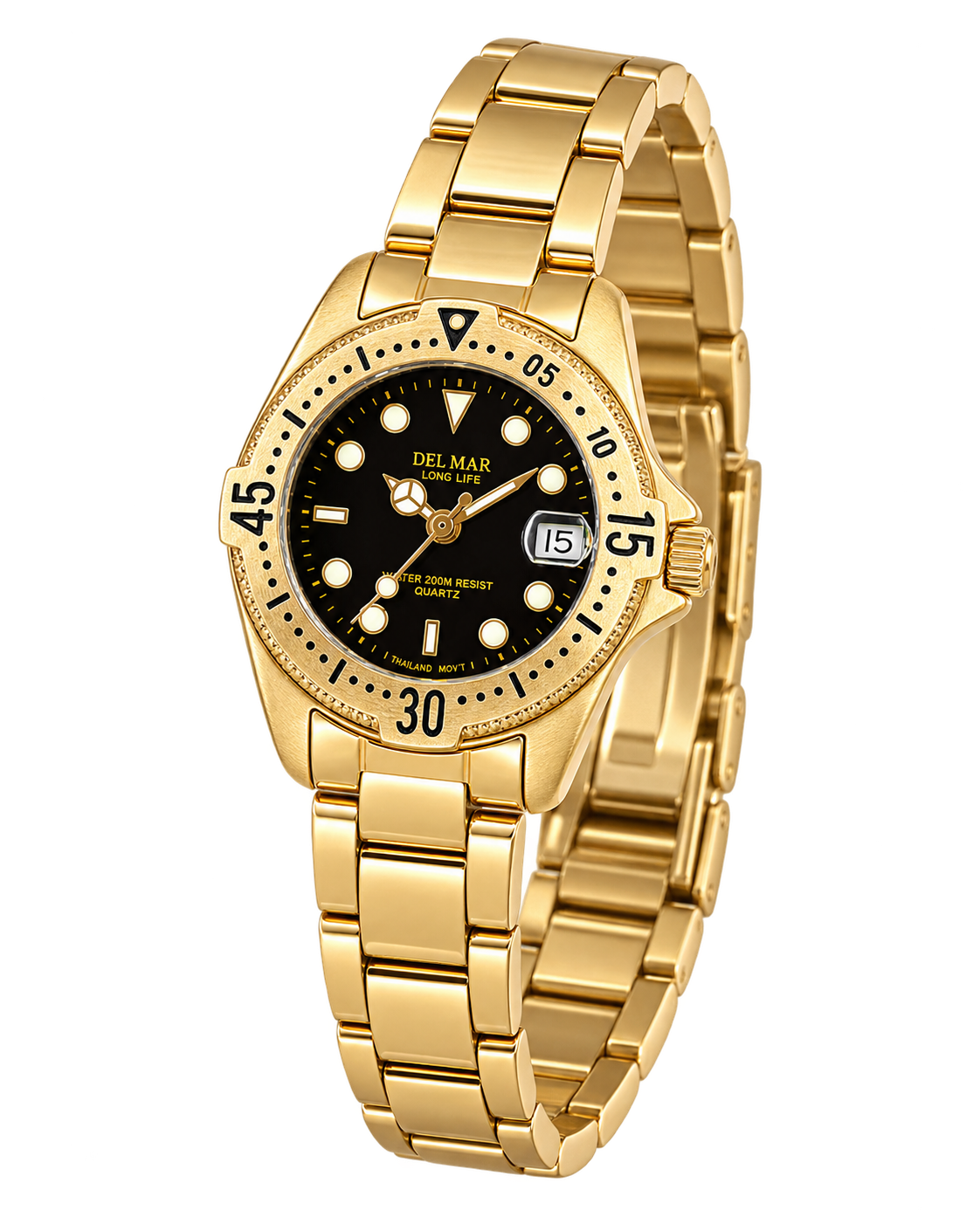 Del Mar Women’s Admiral Gold Black Dial Dress Watch #50274