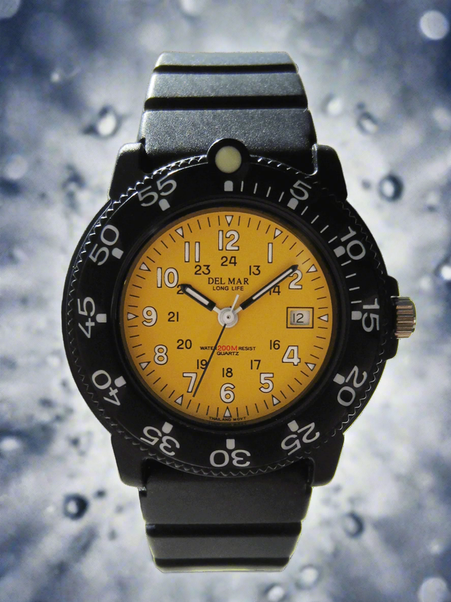 Men’s Sand Key Dive 200M Yellow Face & Black Strap #50509