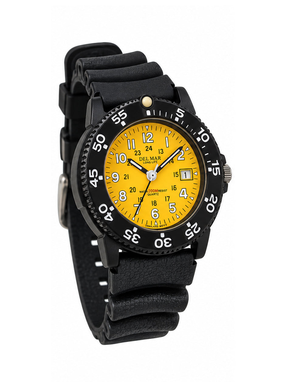 Del Mar Sand Key Dive 200 – Yellow Dial Sport Strap Watch – 200M
