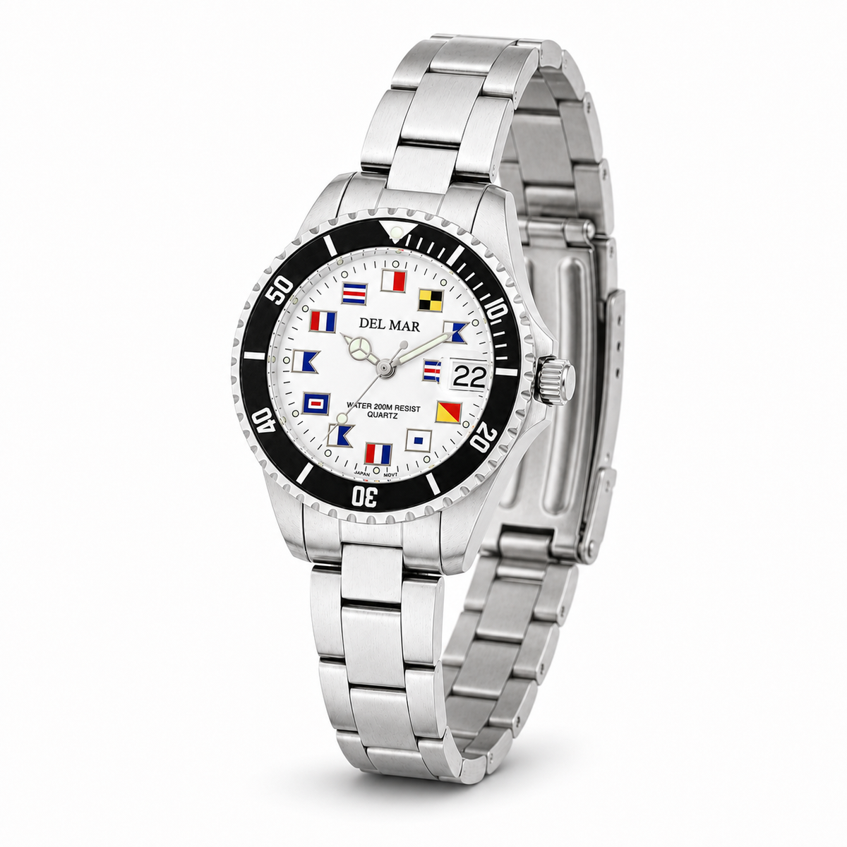 Del Mar Nautical 200 Women’s Stainless Flag Watch – 50290