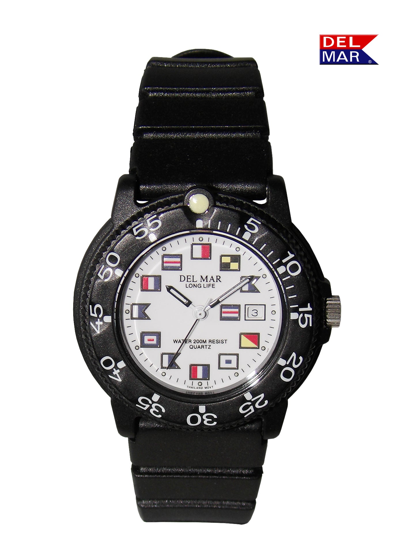 Del Mar Sand Key His & Hers White Nautical Dial Watch Set | 200M Water Resistant