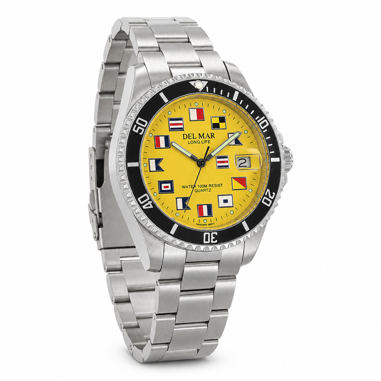 Del Mar Catalina Men’s Yellow Dial Nautical Watch – 50376