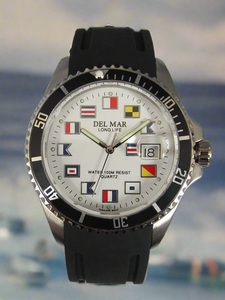 Del Mar Watches Catalina Sportstrap: Men's / Youth White Face, 46mm, 100m Water Resistant #50378