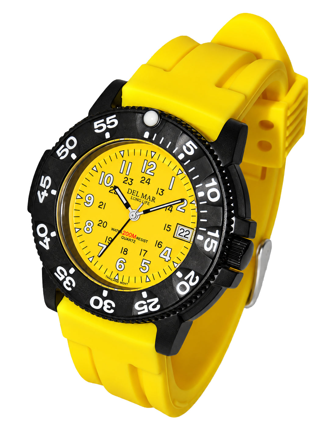Del Mar Sand Key Yellow Dial Rubber Strap Watch 50384