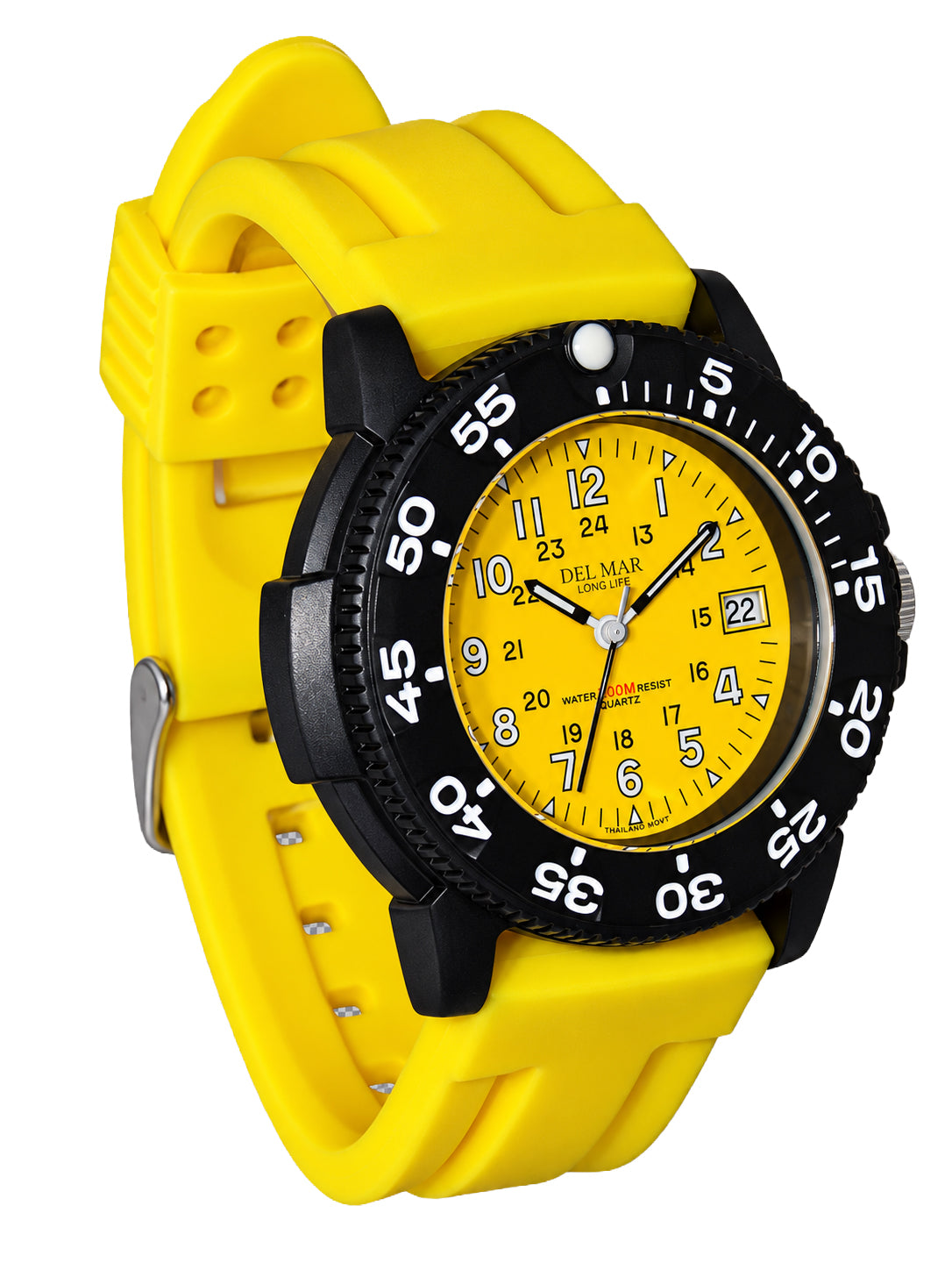 Del Mar Sand Key Yellow Dial Rubber Strap Watch 50384