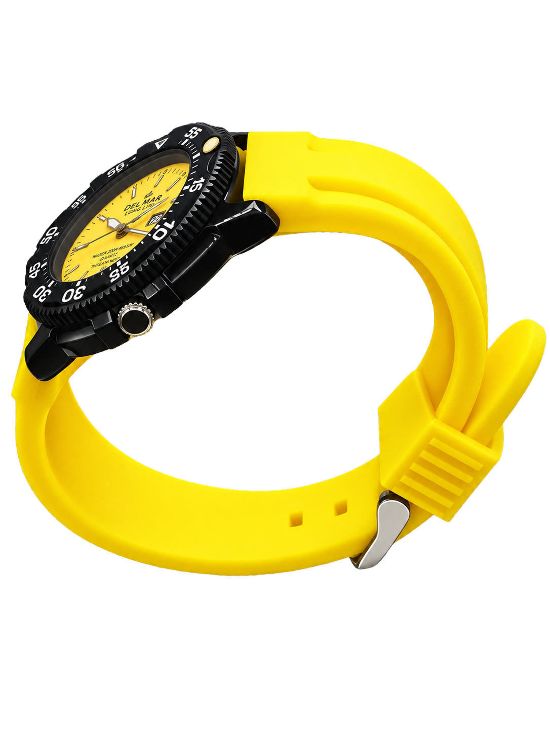 Del Mar Sand Key Yellow Dial Rubber Strap Watch 50384