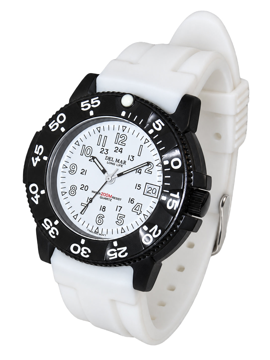 Del Mar Sand Key Dive 200 – White Dial Sport Strap Watch – 50385