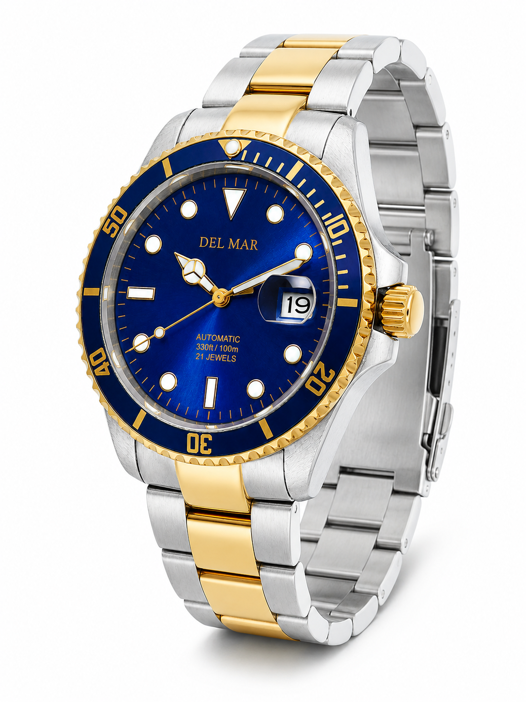 Del Mar Premier Automatic – Blue Dial & Two-Tone Bracelet – Model 50388