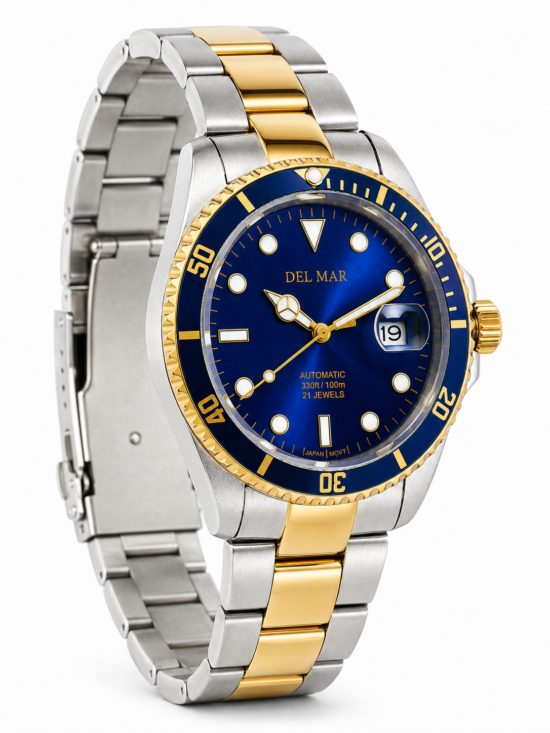 Del Mar Premier Automatic – Blue Dial & Two-Tone Bracelet – Model 50388