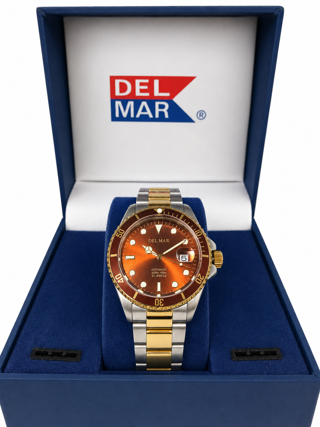 Del Mar Premier Automatic – Bronze Dial / Two-Tone Stainless Steel Bracelet – Model 50389