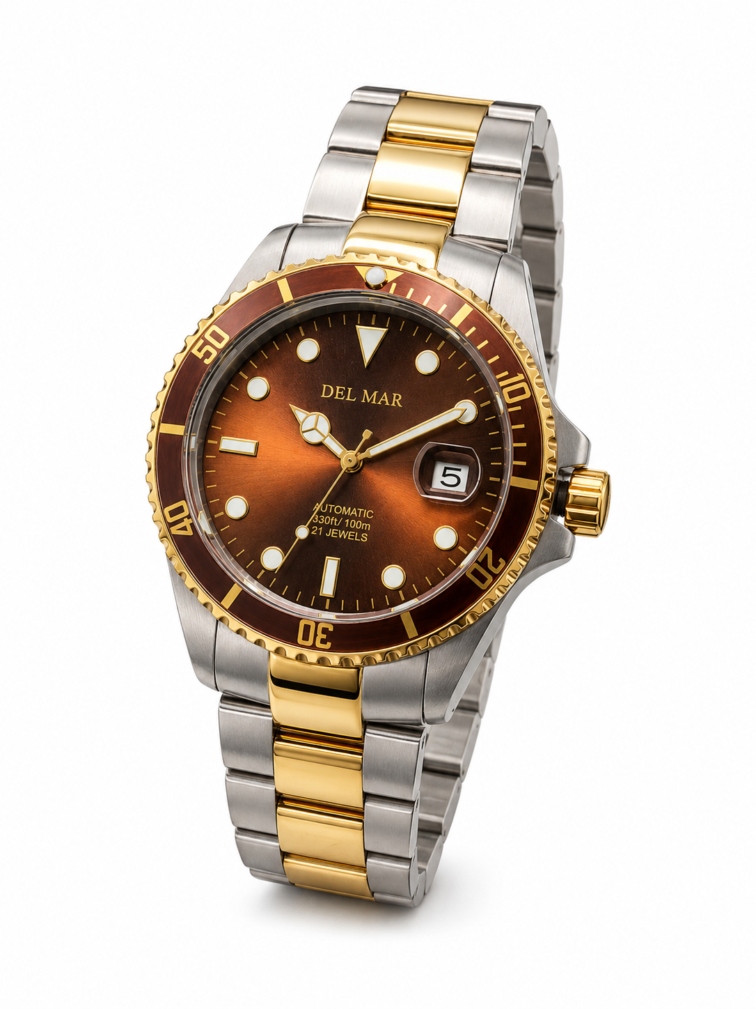 Del Mar Premier Automatic – Bronze Dial / Two-Tone Stainless Steel Bracelet – Model 50389
