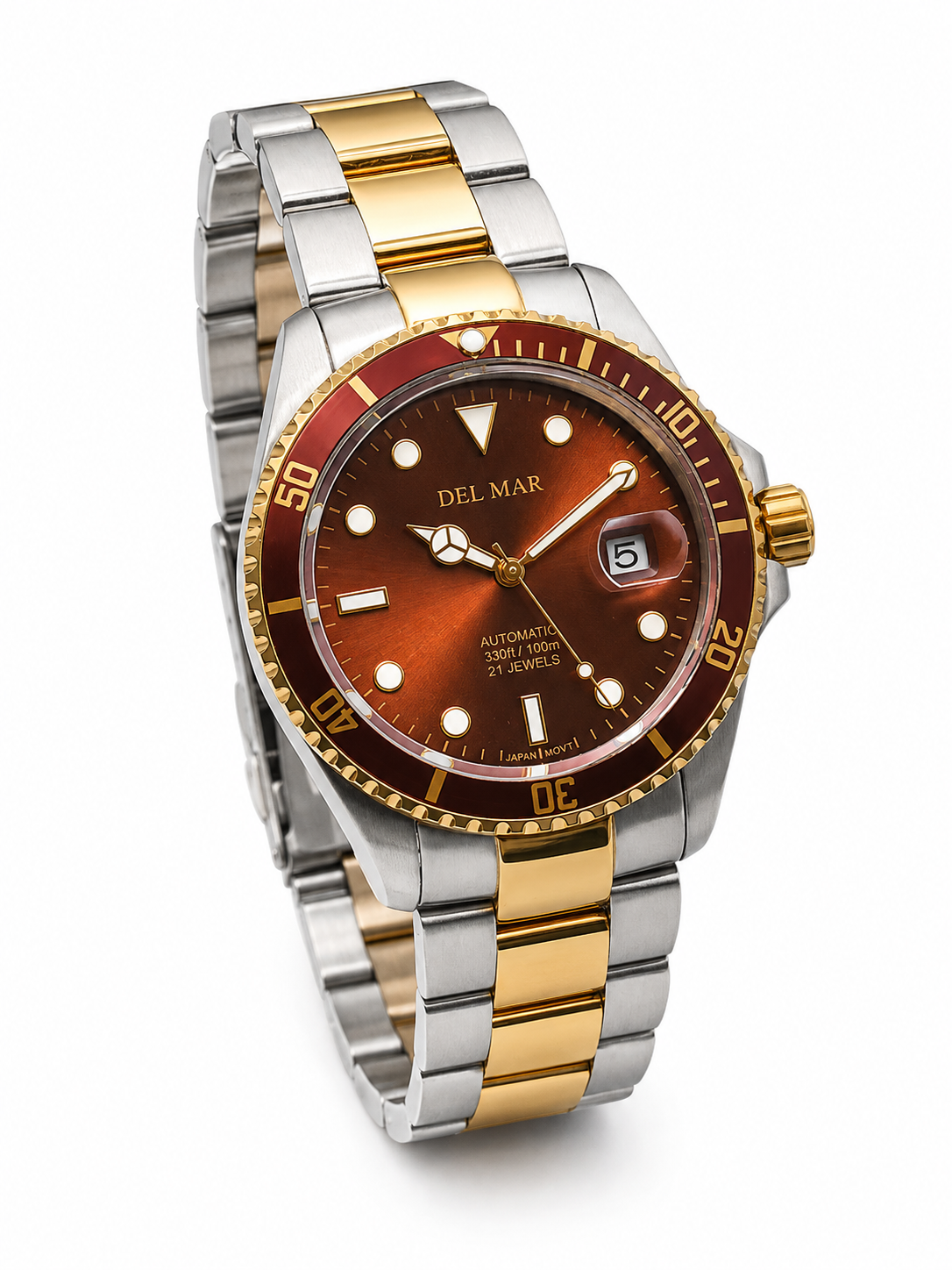 Del Mar Premier Automatic – Bronze Dial / Two-Tone Stainless Steel Bracelet – Model 50389