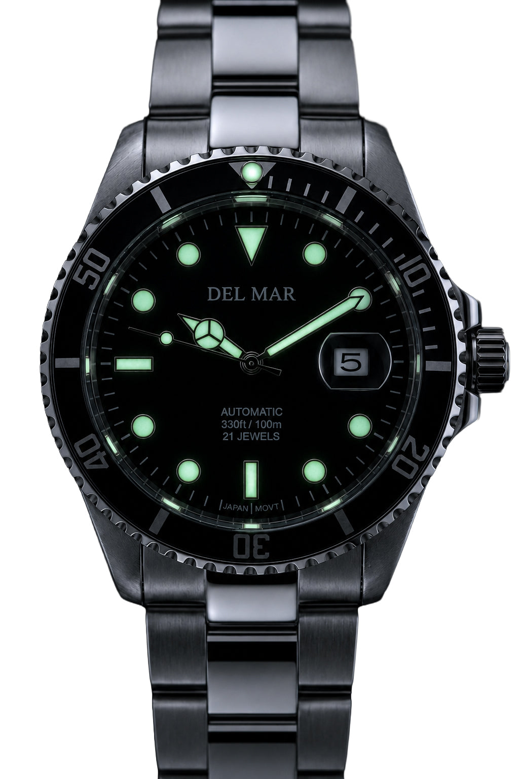 Del Mar Premier Automatic – Black Dial / Stainless Steel Bracelet – Model 50390