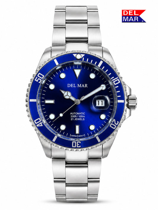 Del Mar Premier Automatic – Blue Dial / Stainless Steel Bracelet – Model 50391