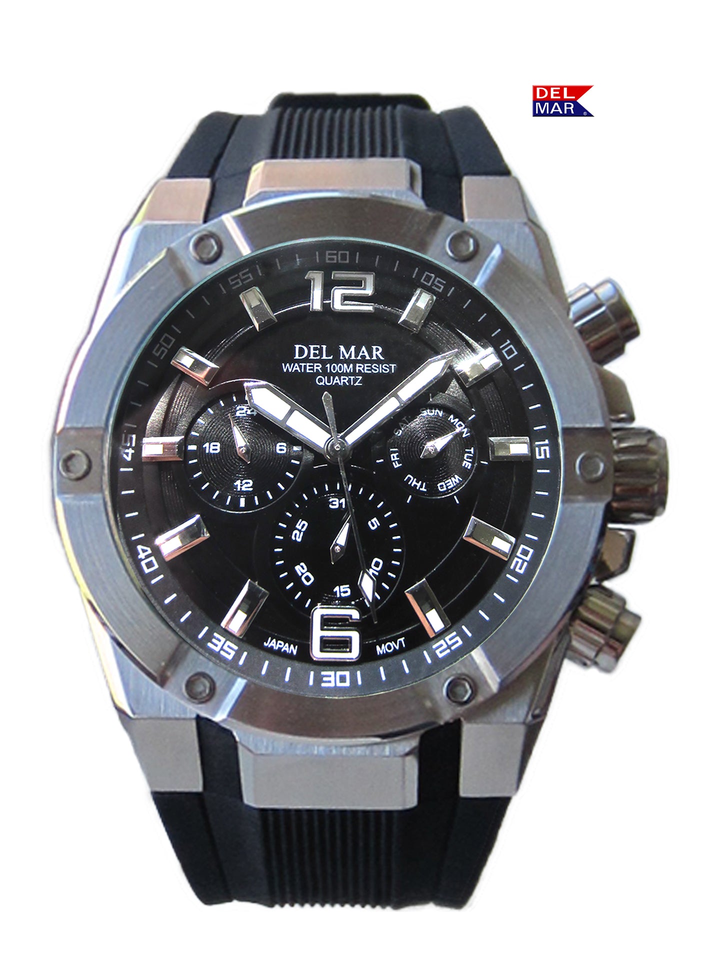 Men's Black dial with black bezel Multi-function Watch