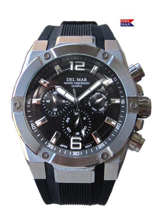 Men's Black dial with black bezel Multi-function Watch