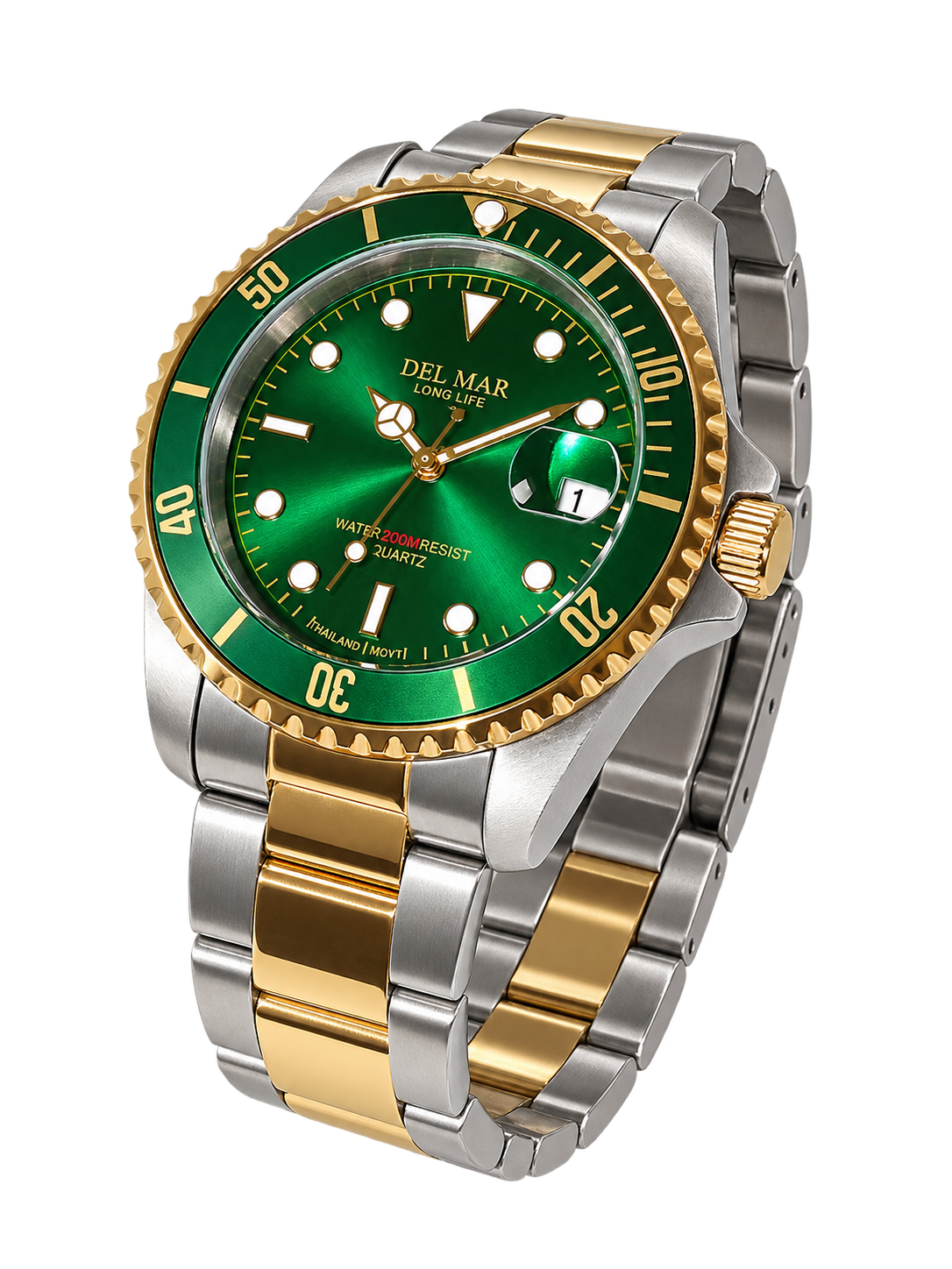 Del Mar Coronado Green Dial Two-Tone Watch 50399