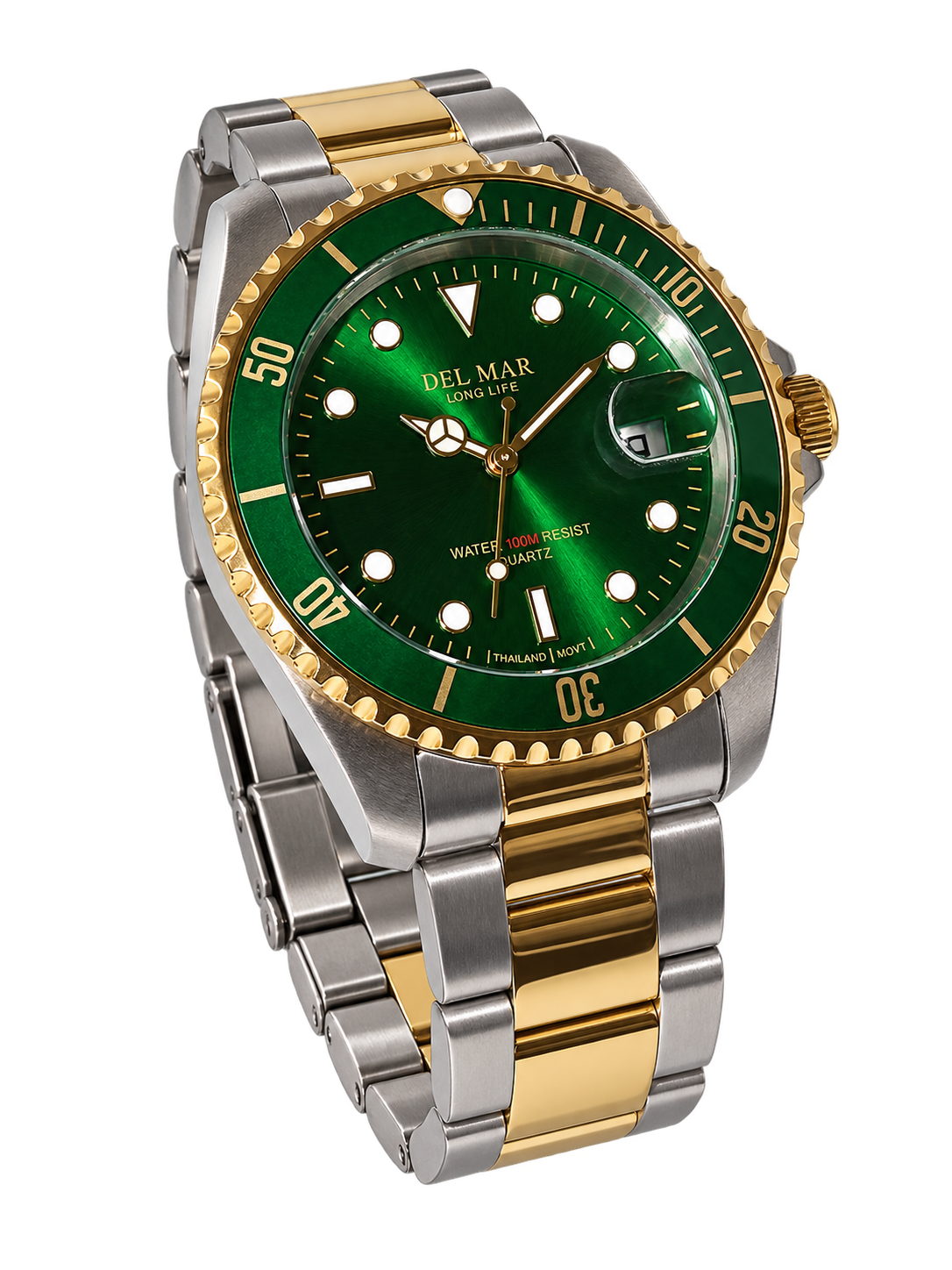 Del Mar Coronado Green Dial Two-Tone Watch 50399