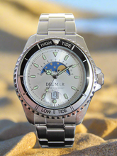 Nautical Analog Tide Watch, Stainless Steel Band & Case #50400