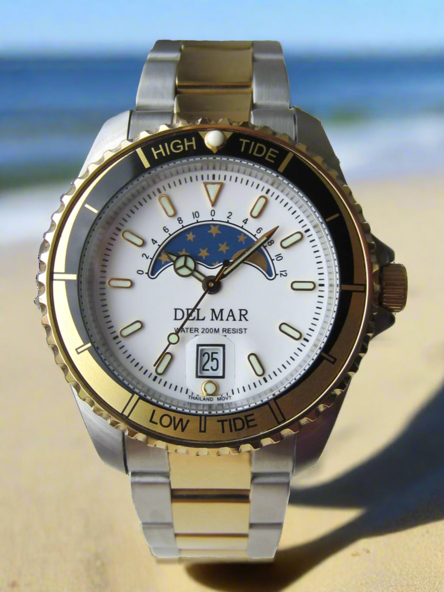 Del Mar Tide Watch – White Dial / Two-Tone Stainless Steel Bracelet #50401
