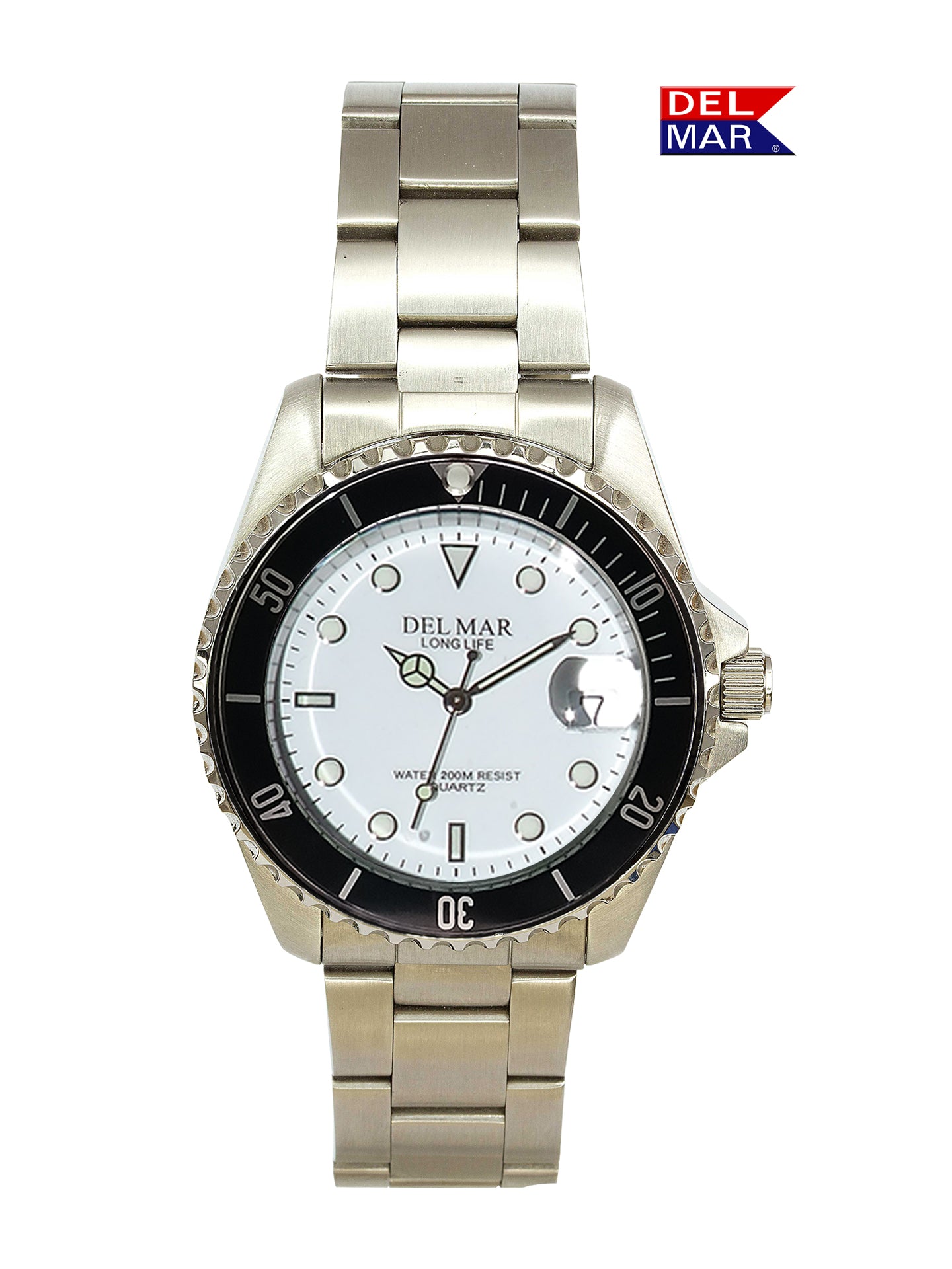 Del Mar Coronado White Dial Black Bezel Watch 50405