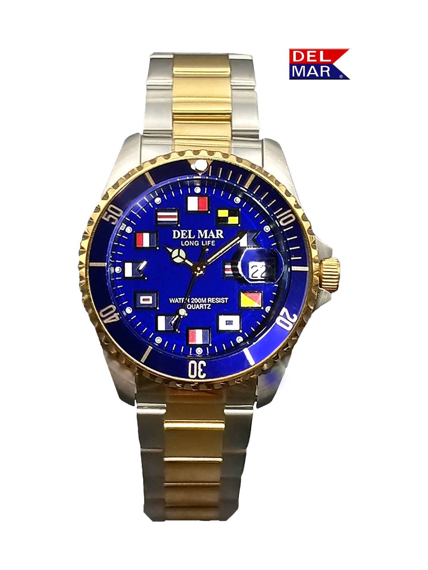 Del Mar Nautical 200 blue dial blue bezel watch 50407