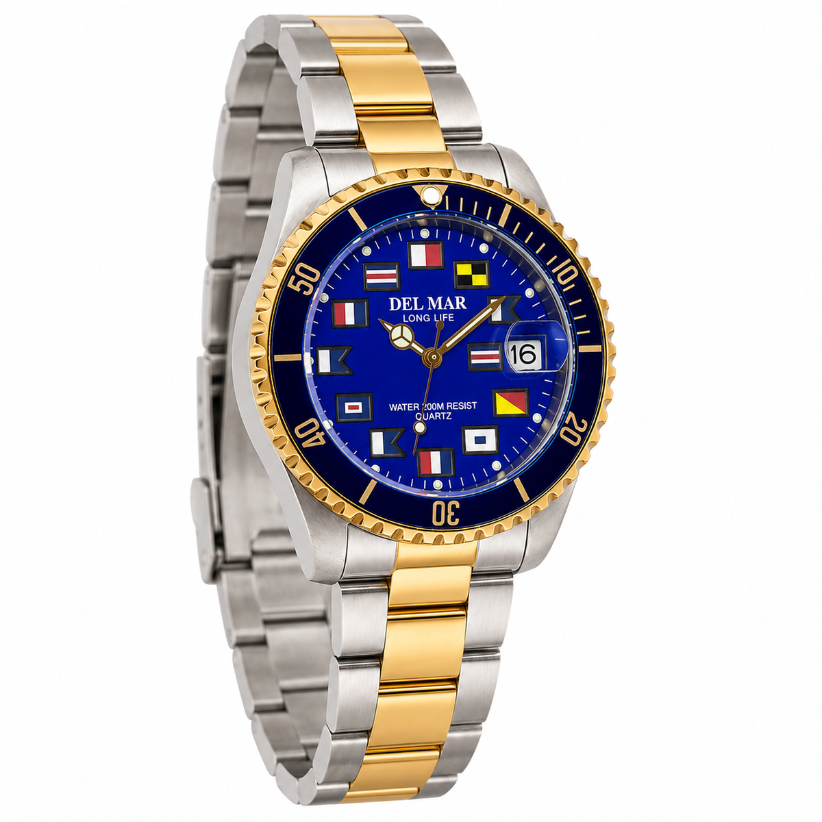 Del Mar Nautical 200 Men’s Royal Blue Two-Tone Watch – 50407