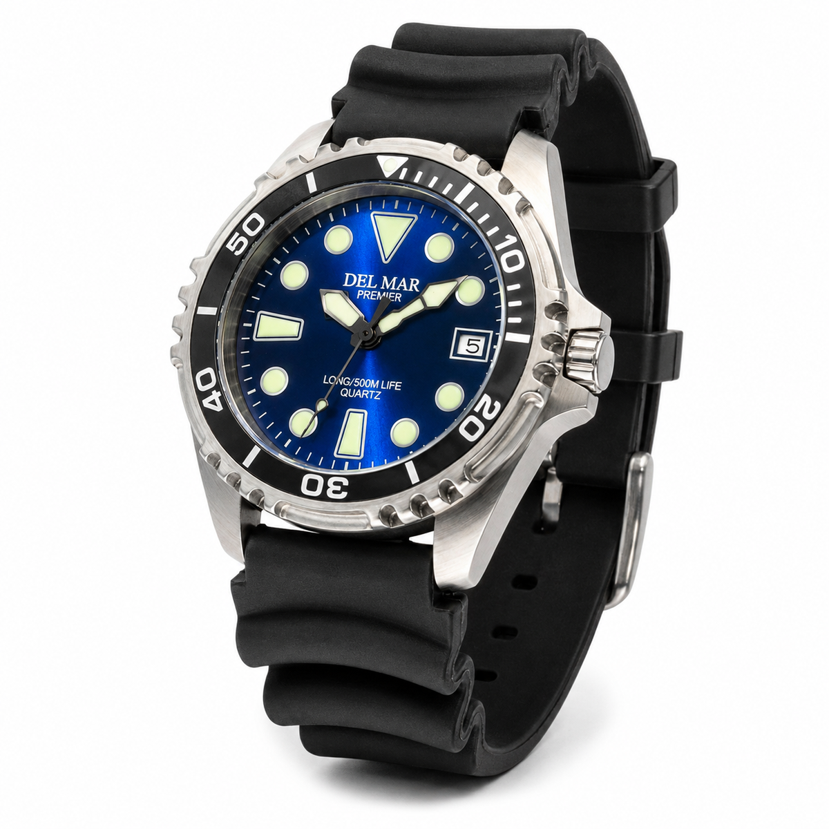 Del Mar Pro Dive 500M – Blue Dial Black Strap Watch – Model 50418