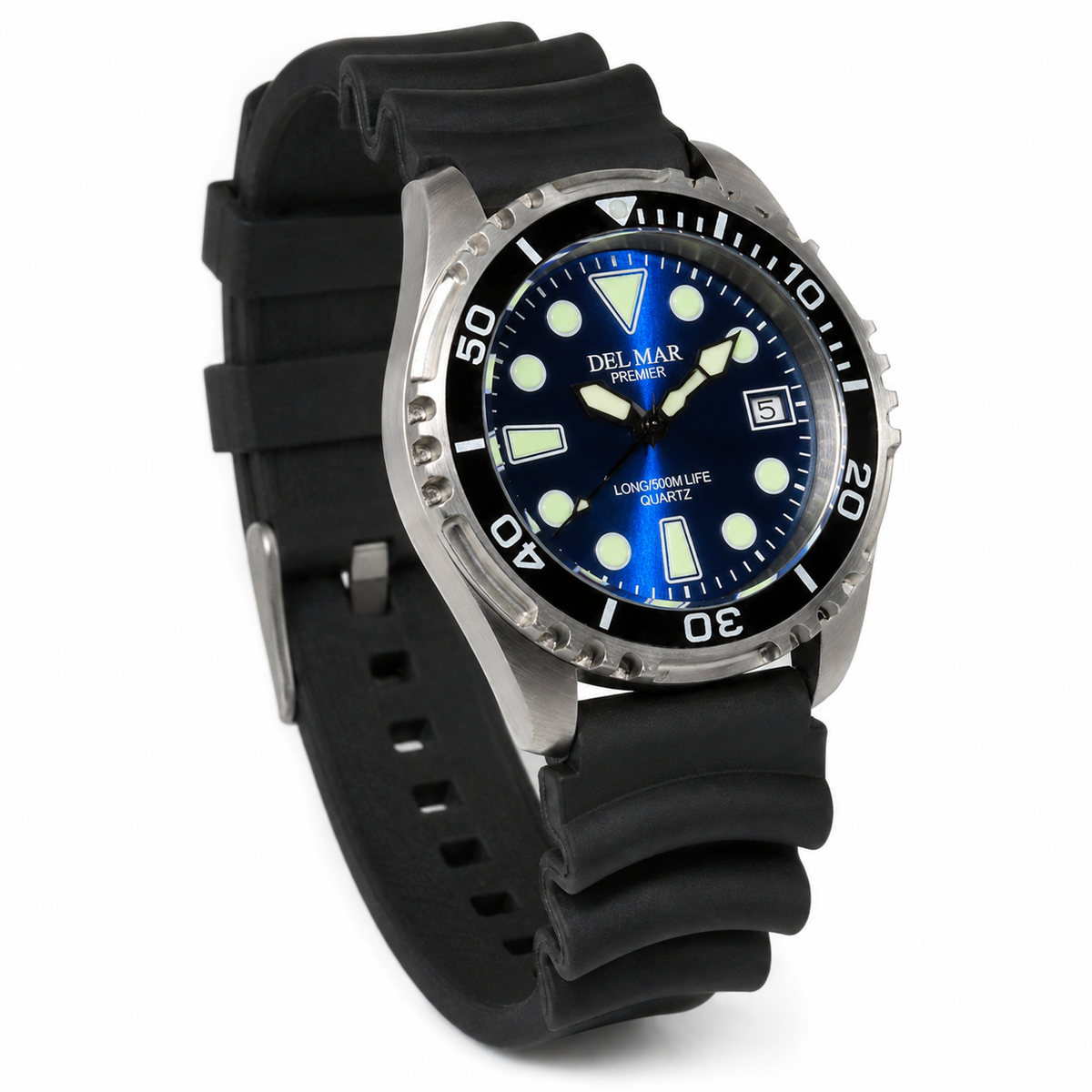 Del Mar Pro Dive 500M – Blue Dial Black Strap Watch – Model 50418