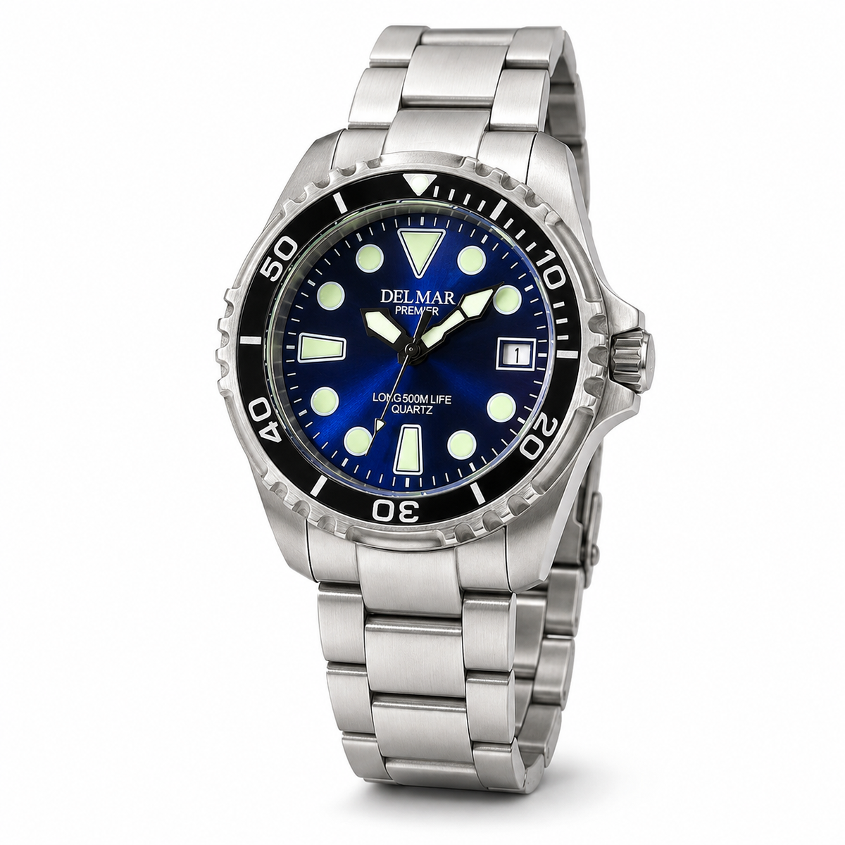 Del Mar Pro Dive 500M – Blue Dial Stainless Steel Watch – Model 50422