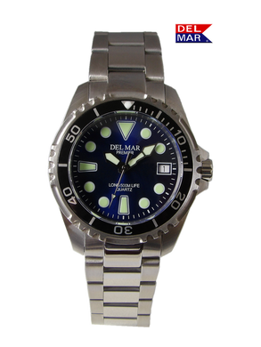 500 Meter Men's Premier Pro Dive Watch, Blue Dial, SS Bracelet - #50422