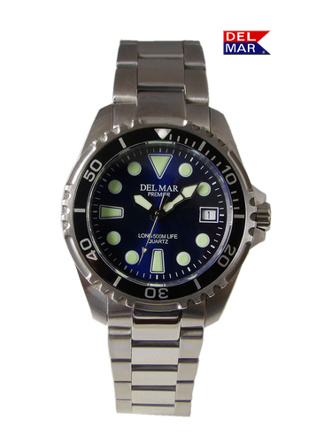 500 Meter Men's Premier Pro Dive Watch, Blue Dial, SS Bracelet - #50422