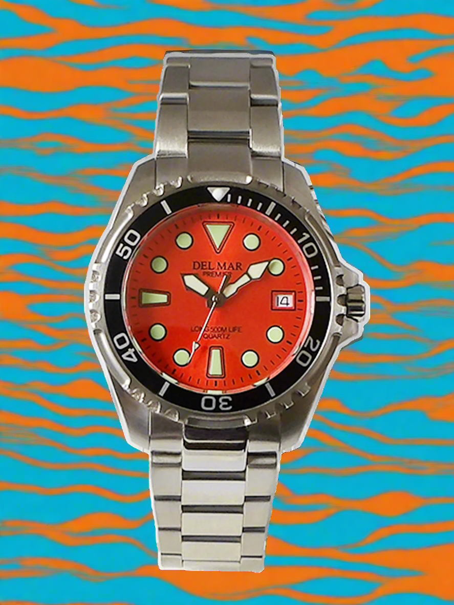Del Mar Pro Dive 500M – Orange Dial / Stainless Steel Bracelet #50424